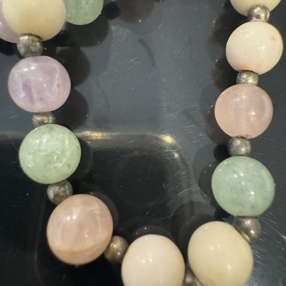 Vintage Beaded Necklace Rose Quartz Aventurine Amethyst Gemstone Natural 24" - Picture 2 of 15